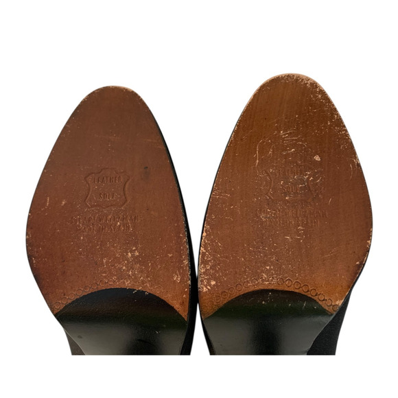 VTG STUART WEITZMAN Women size 8 Black Fabric Pisa Platform Pumps - Picture 13 of 16